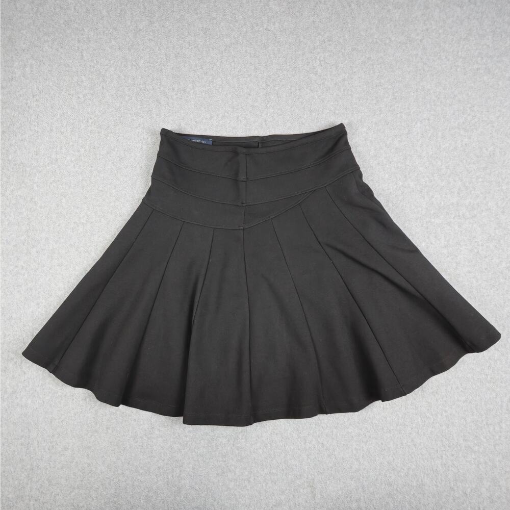 French Connection US 6 Black Pleated A Line Skirt